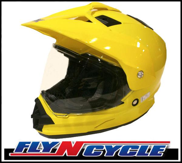 Afx fx-39 dual sport small hi-vis yellow motorcycle full face helmet dot ece sml