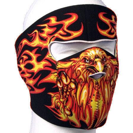 Hot leathers blazin eagle neoprene full face mask one size fits most reversible