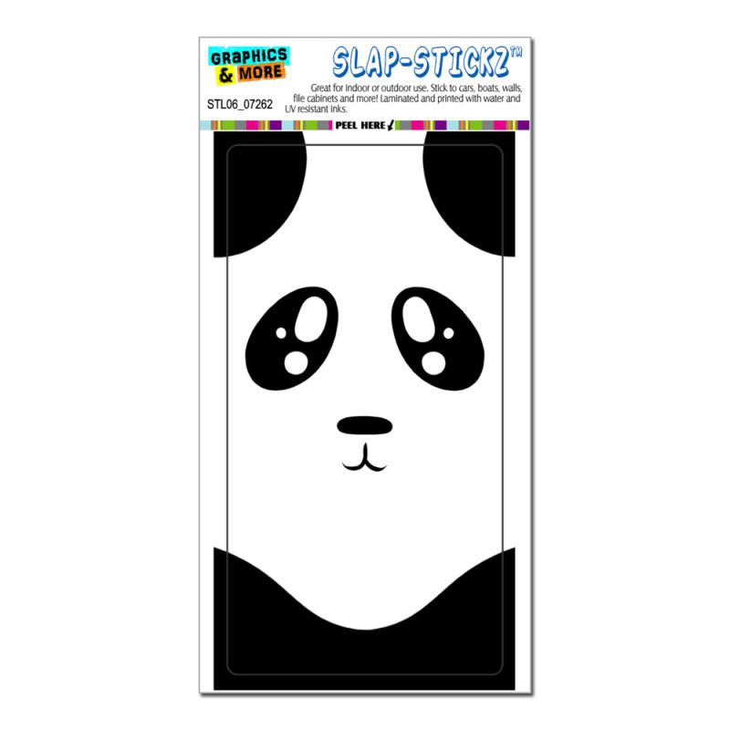 Panda - bear cute full face - black and white - slap-stickz™ bumper sticker