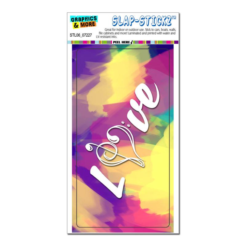 Music heart - love treble bass clef - tie-dye - slap-stickz™ bumper sticker