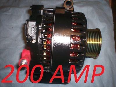 Ford excursion f-series pickups alternator 03- 05 black paint 200 amp generator