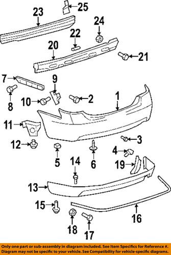 Toyota oem 5246206020 rear bumper-bumper cover pad