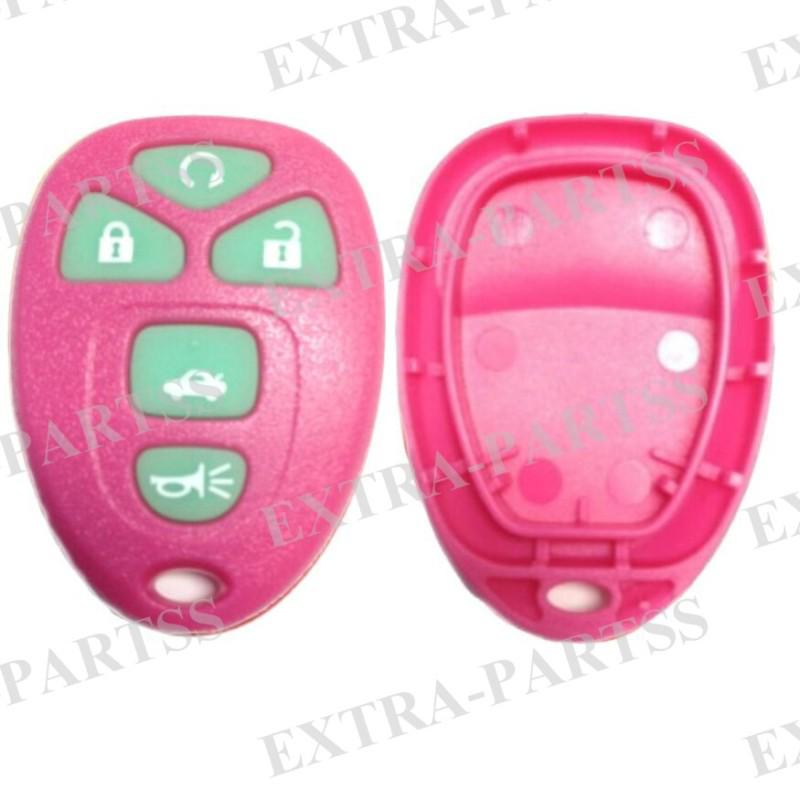 New pink glow replacement gm keyless remote key fob shell case & pad clicker