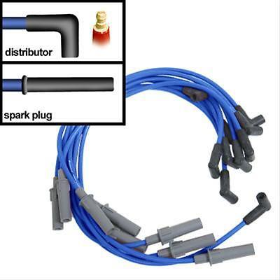 Summit spark plug wires spiro wound 8mm blue straight boots dodge/jeep 5.2/5.9l