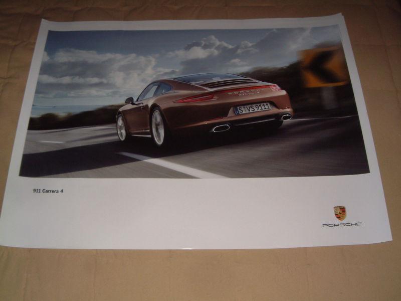 Porsche factory issued showroom poster of the porsche 911 carrera 4 (no.7)