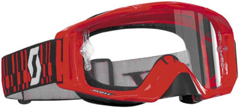 New scott tyrant w/ clear works lens adult goggles, red, one size