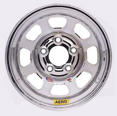 Aero 52 aerobrite chrome roll-formed imca-approved wheel 15"x8" 5x5" pair