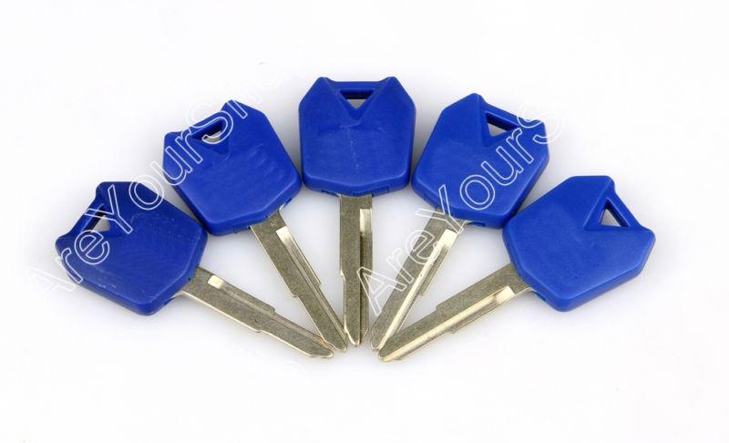 5pcs blade blank key motorcycle kawasaki zx6r 9r 10r 12r 14r zzr zrx zxr vn blue