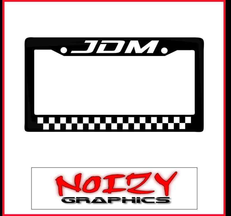 License plate frame car sticker decal jdm racing checkered flag honda mitsubishi