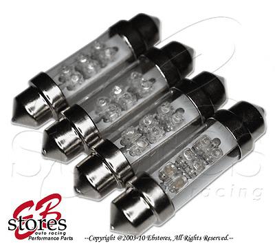 4 x 39mm white 6 led interior light bulb 3424 3425 6411