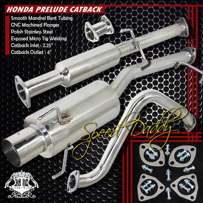 4" muffler tip catback cat back exhaust system 97-01 honda prelude bb6 bb h22a4