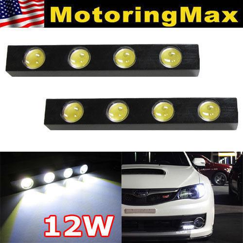 Xenon white high power aluminum 4-led daytime running lights drl kit