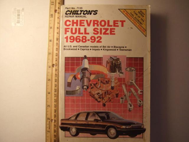 Gm chevrolet, chevy, 1968-92, all models, chilton's repair manual, vintage