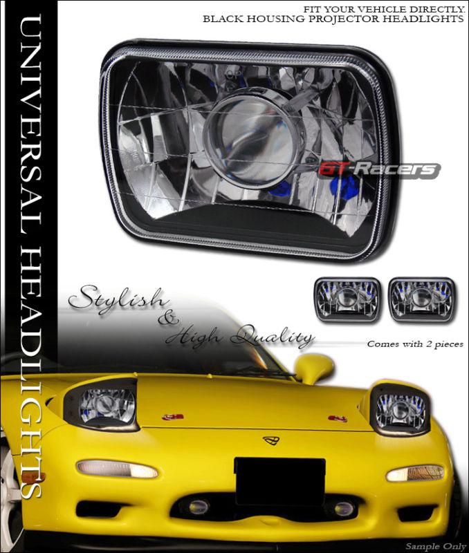 Diamond blk sealed beam projector headlights head lights lamp h4 7x6 diameter gg