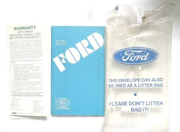 1978 ford car  owners manual original