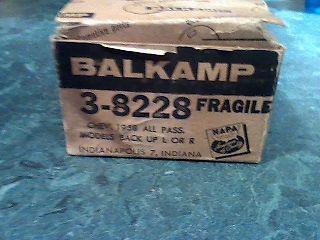 1958 chevy all pass models back up l or r, napa part # 3-8228 original box