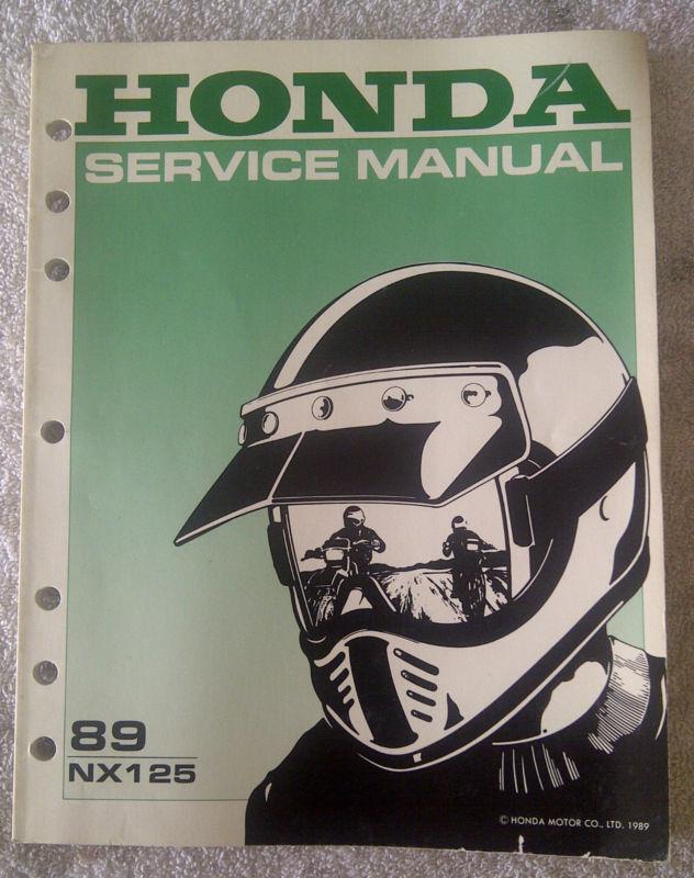 Nx125 1989 honda factory shop manual