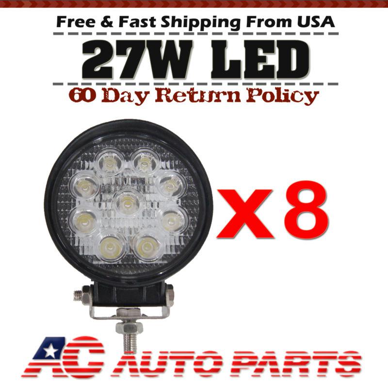 8x 3000lm super bright led 27w work light lamp round truck 4x4 4wd vehicle spot