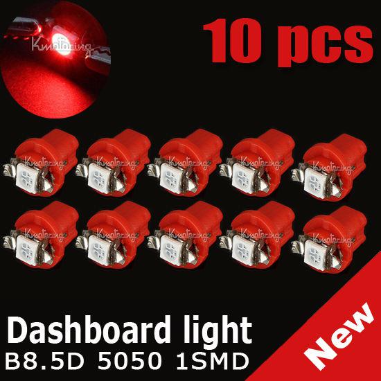 *10x* red t5 b8.5d car 5050 1 smd led speedo dashboard guage side light bulb