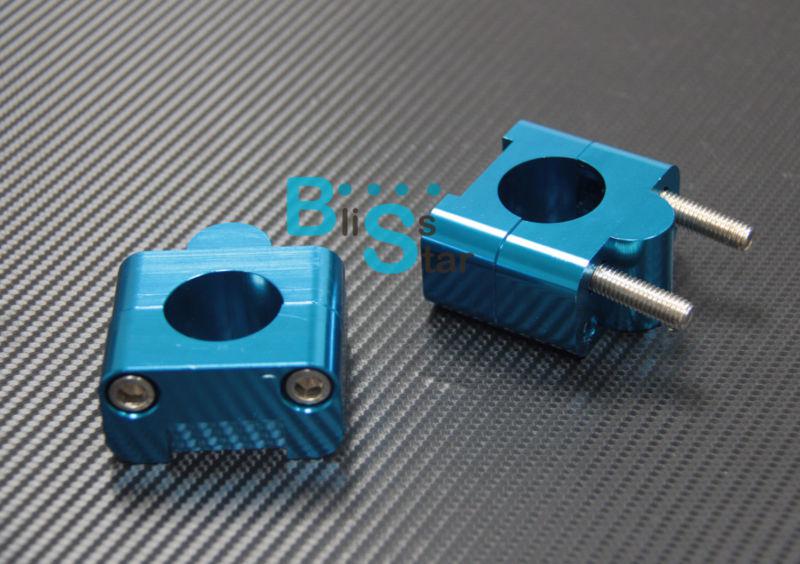 Blue universal bar clamp riser taper handlebar dirt bike atv quad 7/8" 1 1/8"