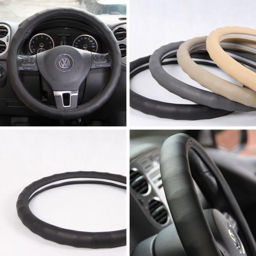 Leather steering wheel cover 58001 black hummer fiat car suv 14"-15" 38cm truck