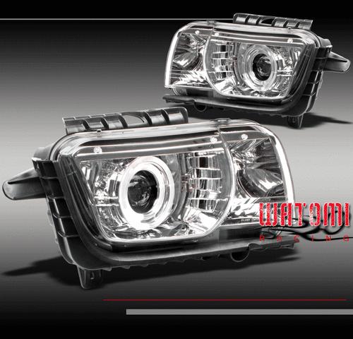 10-13 chevy camaro double halo chrome projector headlight set ls lt ss zl1 11 12