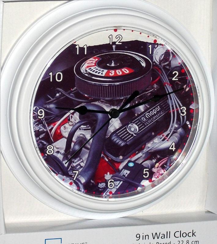 1974 dodge 360 challenger muscle car engine, custom wall clock