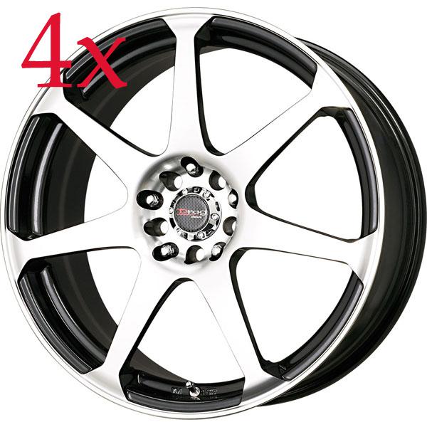 Drag wheels dr-33 18x7.5 5x100 5x114.3 black machined face rims tc lancer rsx