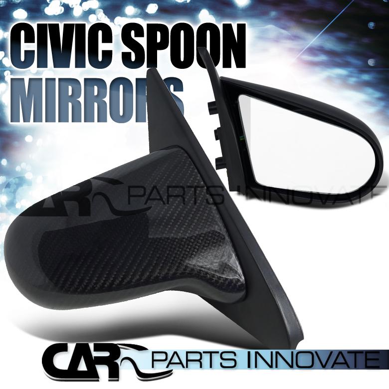 Honda 92-95 civic 2/3dr jdm carbon fiber spn manual side mirrors