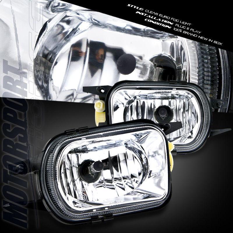 01 02 mercedes benz w203 chrome housing clear lens fog lights c-class sedan 4dr 