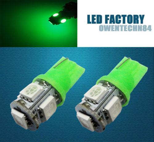 Ob 2x green 5-smd led t10 t15 158 168 w5w 193 194 2825 194na dome lights #ob25