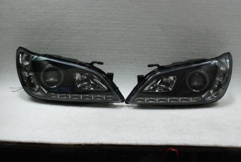 01-05 is300 altezza jdm drl led halo projector black headlights *fit hid-d2r*