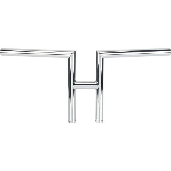 Biltwell chrome smooth 1" h-bar handlebars for harley dyna sportster softail
