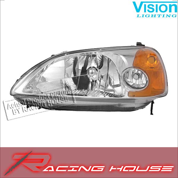 L/h headlight driver side lamp kit unit replacment 2001-2003 honda civic