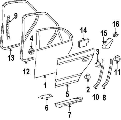 Volkswagen oem 1k5833301q rear door-door frame assembly