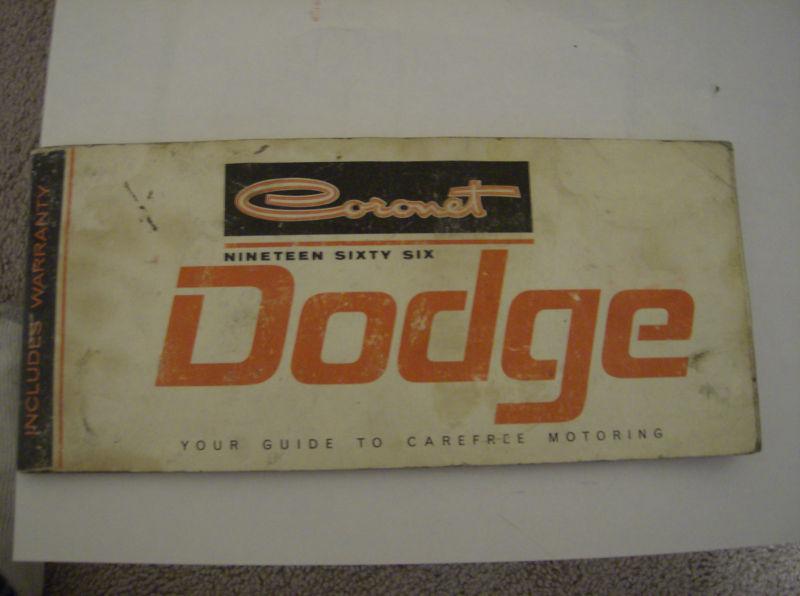 1966 dodge coronet owners manual