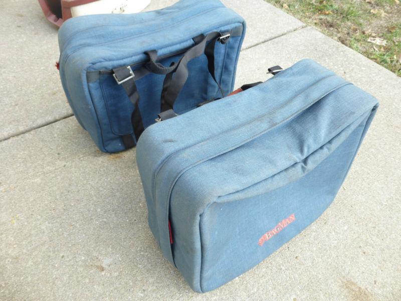 Bagman motorcyclcle bag man saddle bags - blue cloth-bound-removable good cond