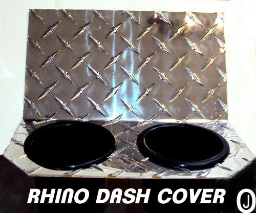 Yamaha rhino diamond plate aluminum center dash mounting dual cup drink holder 