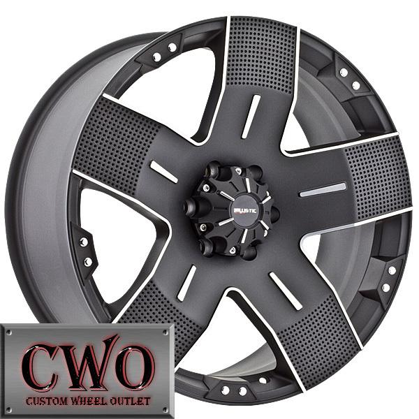 22 black ballistic hyjak wheels rims 8x170 8 lug ford f250 f350 super duty