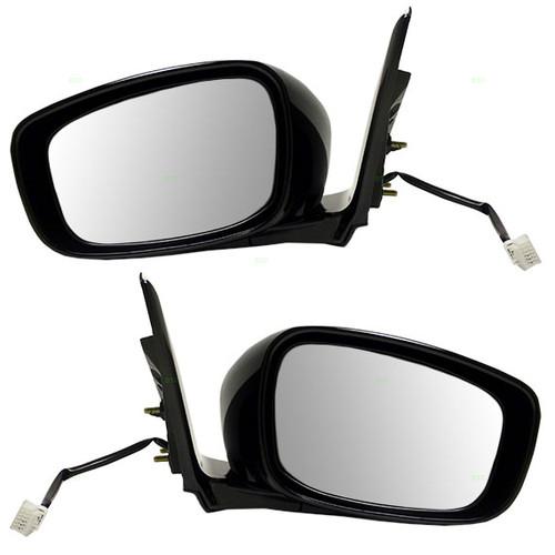 New pair set power side view mirror glass housing smooth infiniti g25 g37