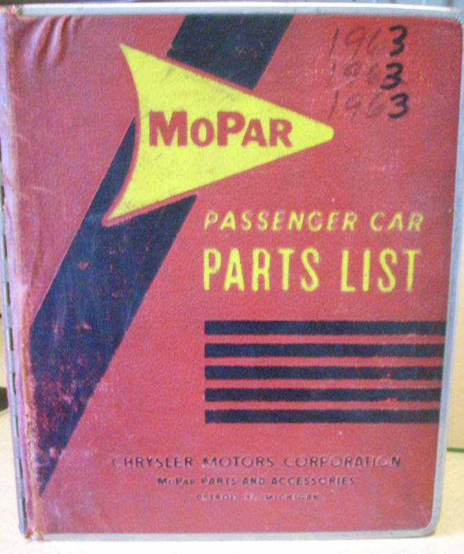 1963 63 mopar dodge chrysler plymouth dodge parts book manual catalog max wedge