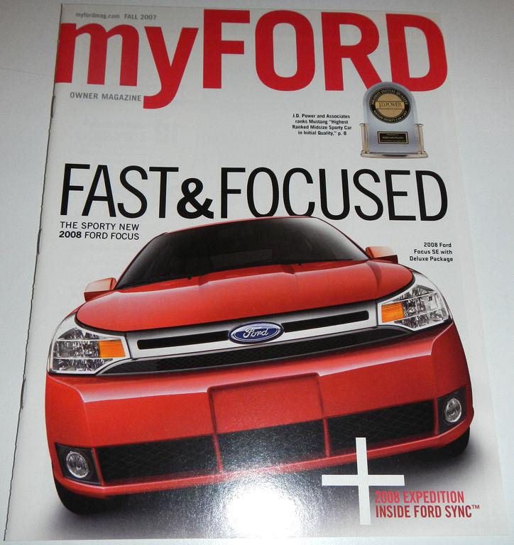 Fall 2007 myford brochure magazine ft 2008 ford focus & mustang lineup