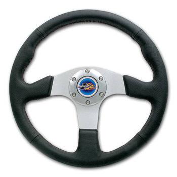 Yamaha rhino pro one 13-1/2" leather steering wheel with polished adapter combo