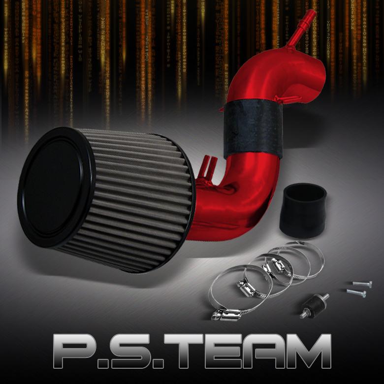 03-04 focus 2.3l 05-06 2.0l red cold air intake+stainless washable cone filter