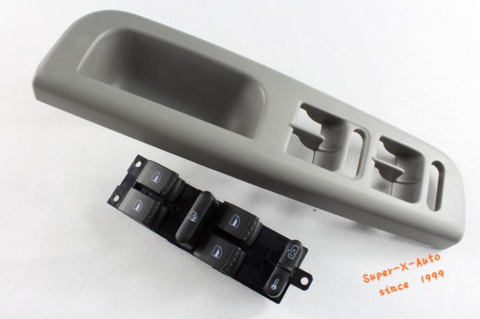 Master window switches panel and grey trim bezel kit for passat jetta golf mk4