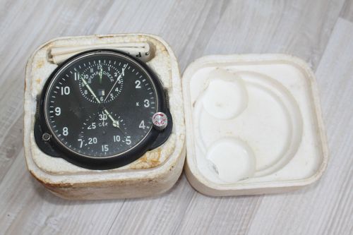 Russian soviet ussr military airforce aircraft cockpit clock achs-1 index-k box