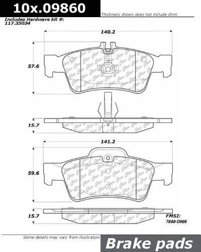 Centric 106.09860 brake pad or shoe, rear