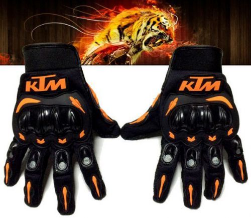 Hot sale ktm full finger motorcycle gloves motocross orange color free shipping