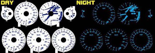 Suzuki hayabusa gsxr 1300 1999-2007 white face plasma glow gauges dials mph kmh