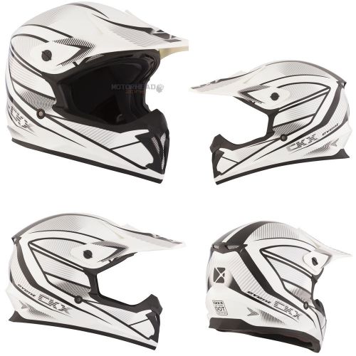 Mx helmet ckx tx 696 event white/black/grey medium adult motocross off road